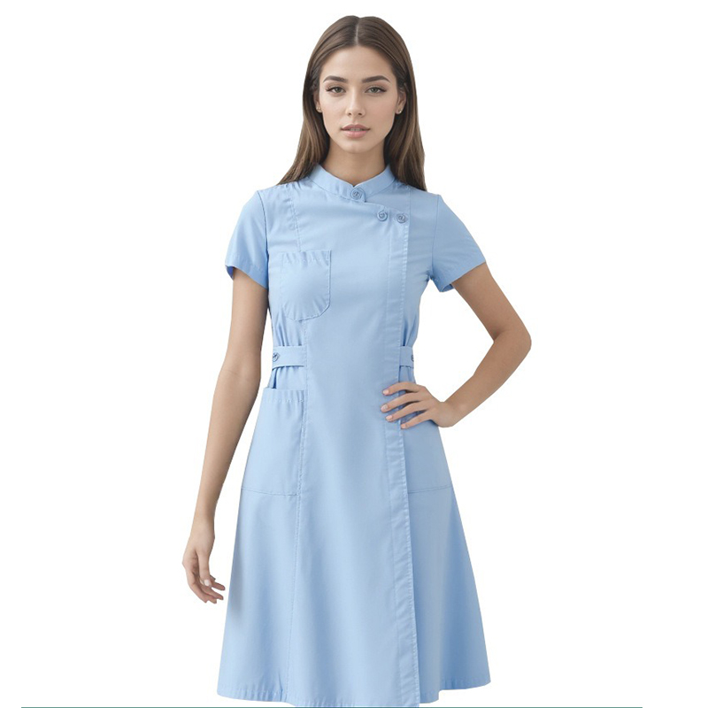 Professional Nurse Uniform Dress | Vented Ward Dress | Soothing Blue
