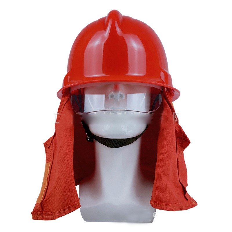 Capacete contra incêndio de alta visibilidade com proteção facial e pescoço para bombeiros