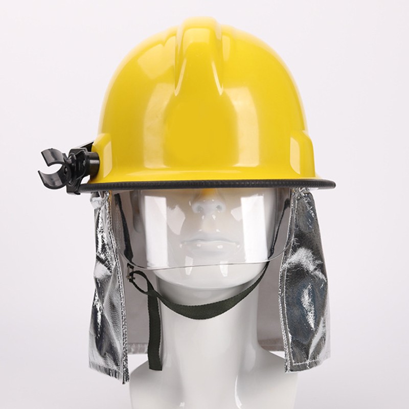 Capacete amarelo estilo coreano fogo com folha de alumínio