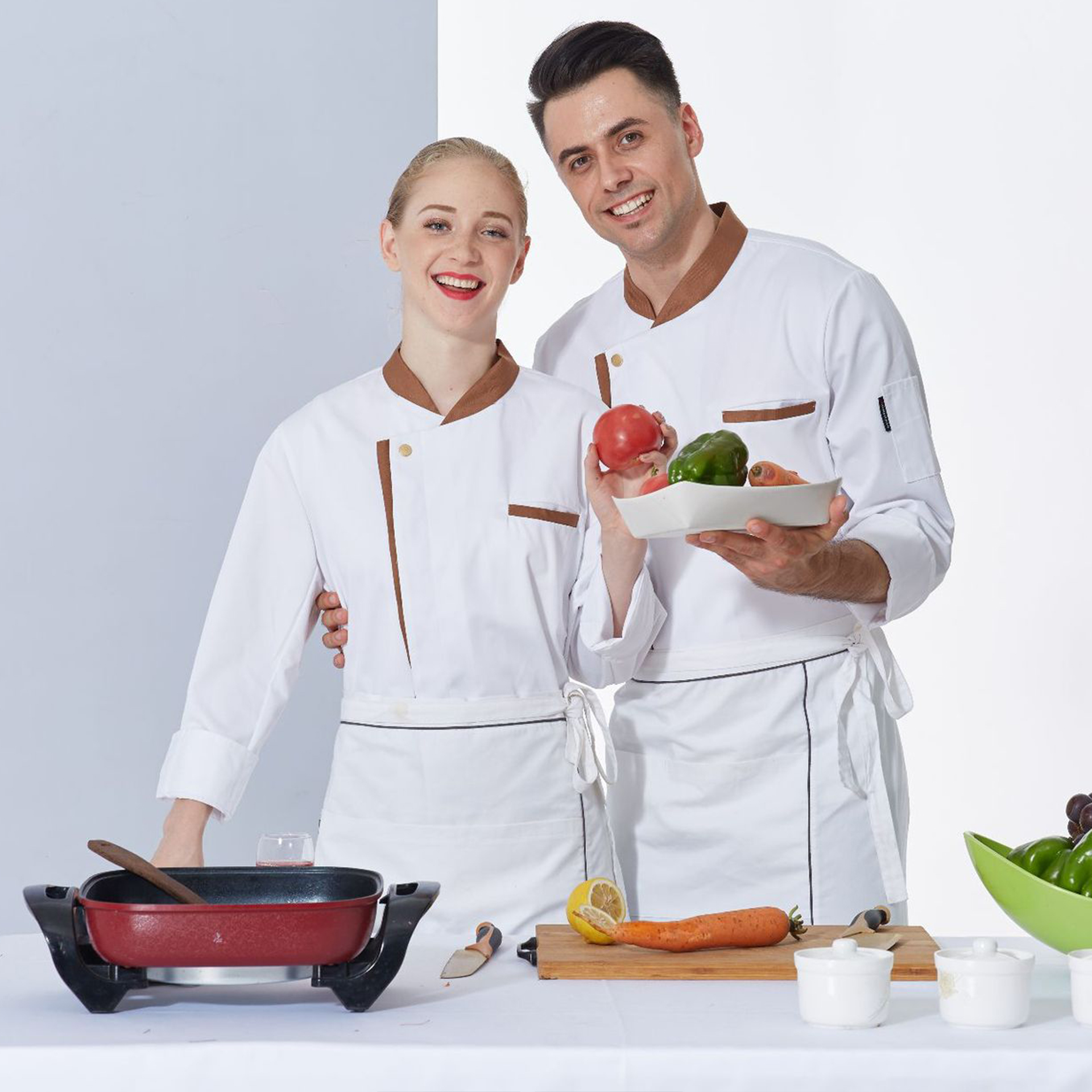 Designer Chef Uniformes | Estilos cor bloqueados | Direto da fábrica