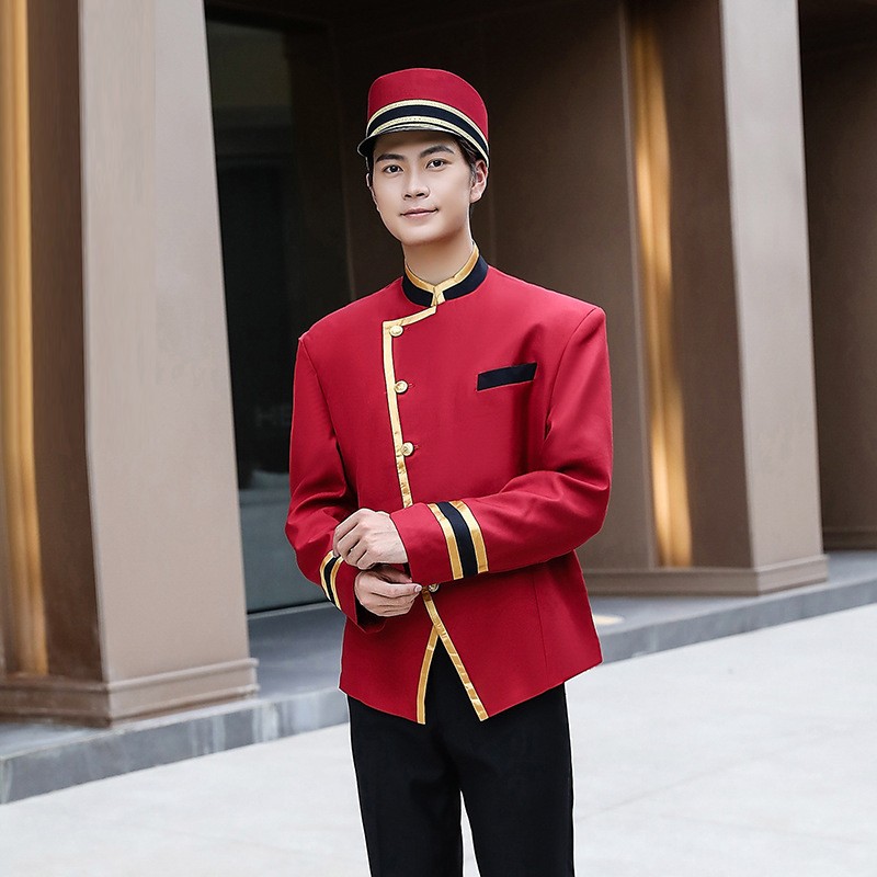 Hotel Bellman Uniform Collection | Design vermelho e dourado | Fornecedor exclusivo