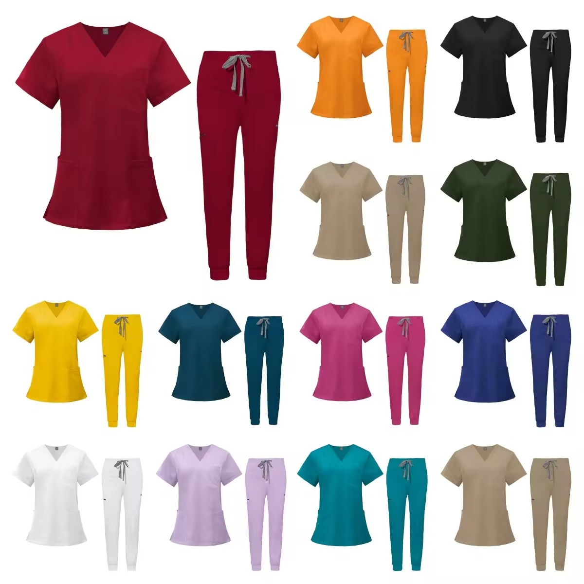 Tailored-Waist Medical Scrubs | Fashion-Forward Design | 3 Color Collection