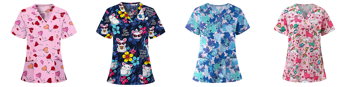 Themed Medical Tops | Vibrant Pattern Collection | Clinical Wear Solutions